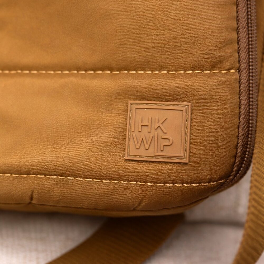 IHKWP Nylon Laptop Tote Bag Brown Work Travel Shoulder Bag Multiple Pockets - Picture 3 of 7